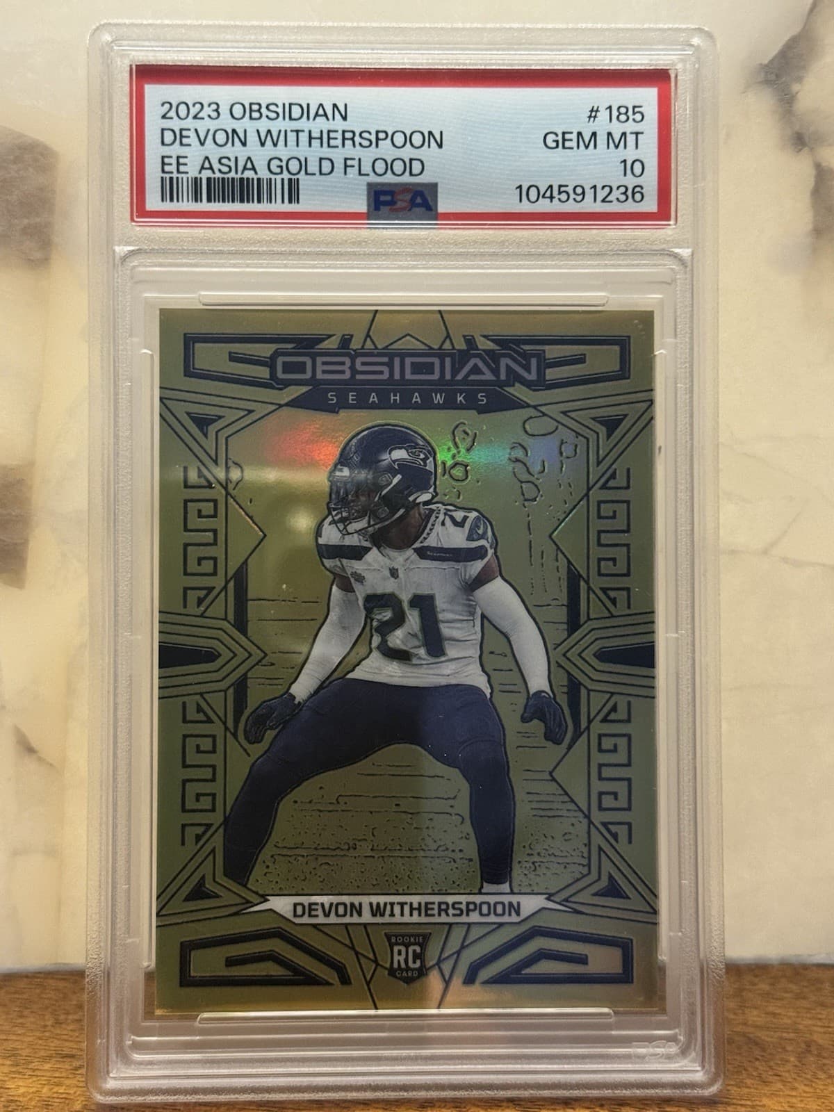 Devon Witherspoon Panini Obsidian #185 Electric Etch Asia Gold Flood