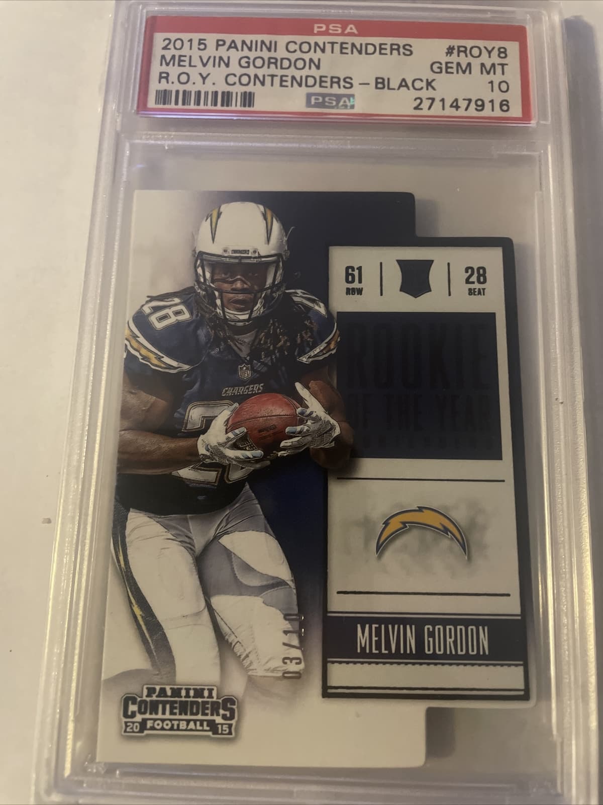 Melvin Gordon Panini Contenders Rookie of the Year Contenders #ROY8 Black