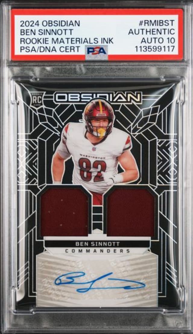 Ben Sinnott Panini Obsidian Rookie Materials Ink #RMIBST Base