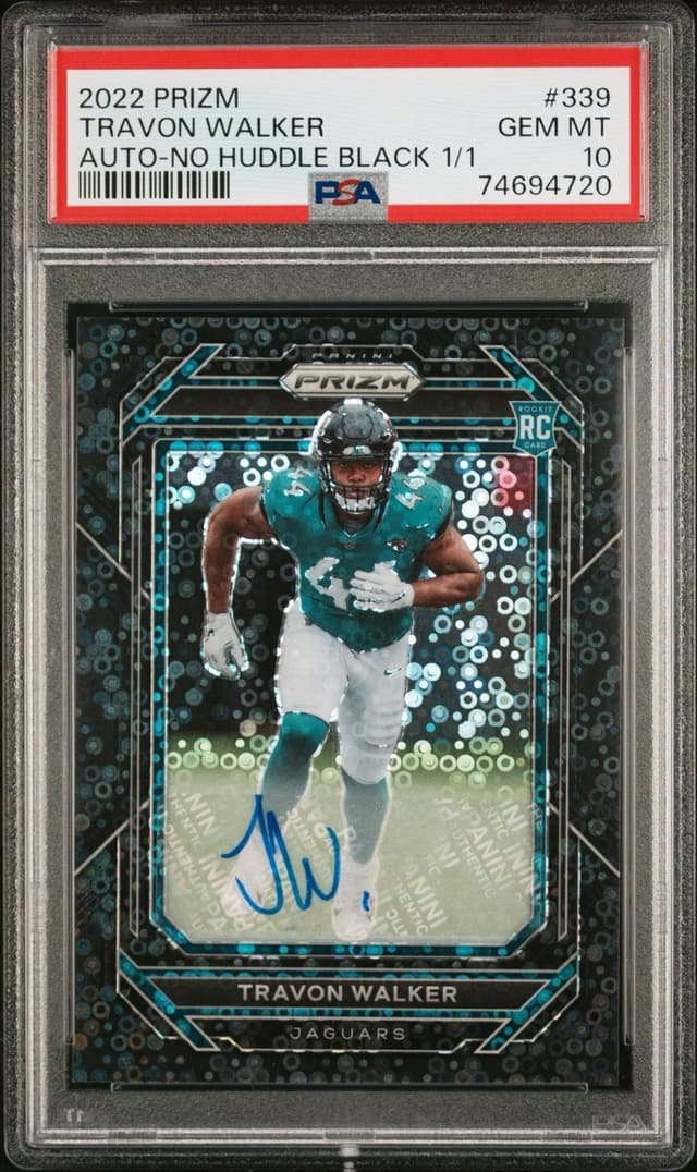 Travon Walker Panini Prizm #339 Autograph-No Huddle Black 1/1