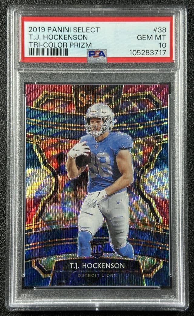 T.J. Hockenson Panini Select #38 Tri-Color Prizm