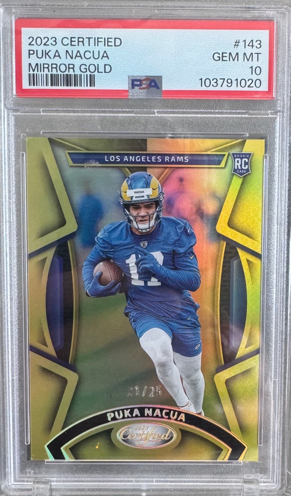 Puka Nacua Panini Certified #143 Mirror Gold