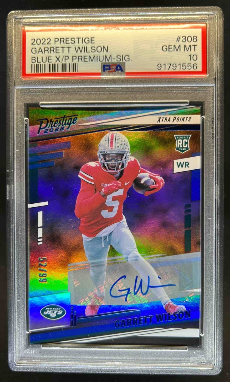 Garrett Wilson Panini Prestige #308 Blue Xtra Points Premium-Signature