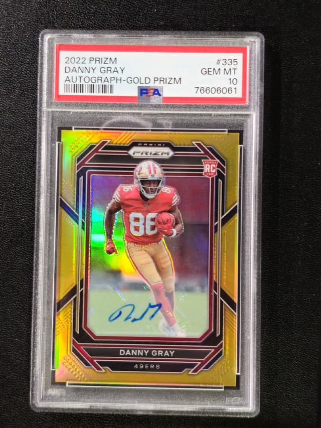 Danny Gray Panini Prizm #335 Autograph-Gold Prizm