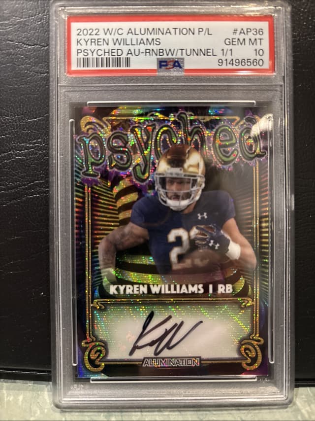 Kyren Williams Wild Card Alumination Pro-Look Psyched Autographs #AP36 Rainbow/Tunnel 1/1