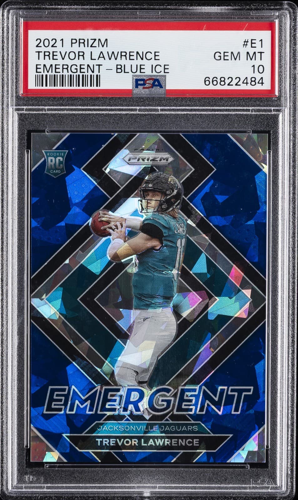 Trevor Lawrence Panini Prizm Emergent #E1 Blue Ice
