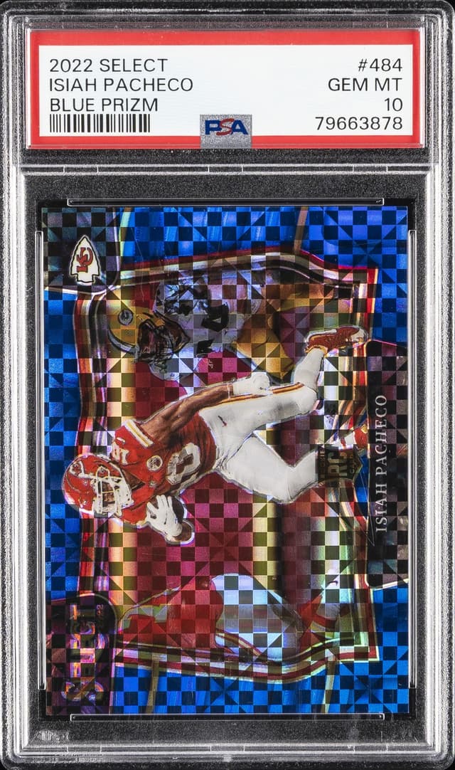 Isiah Pacheco Panini Select #484 Blue Prizm