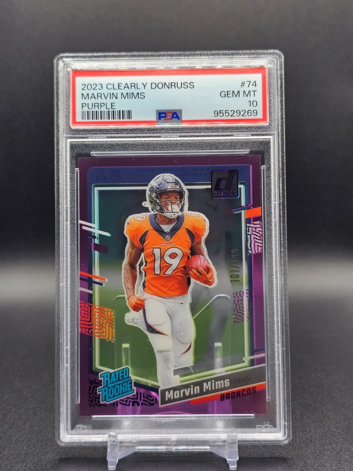 Marvin Mims Panini Clearly Donruss #74 Purple