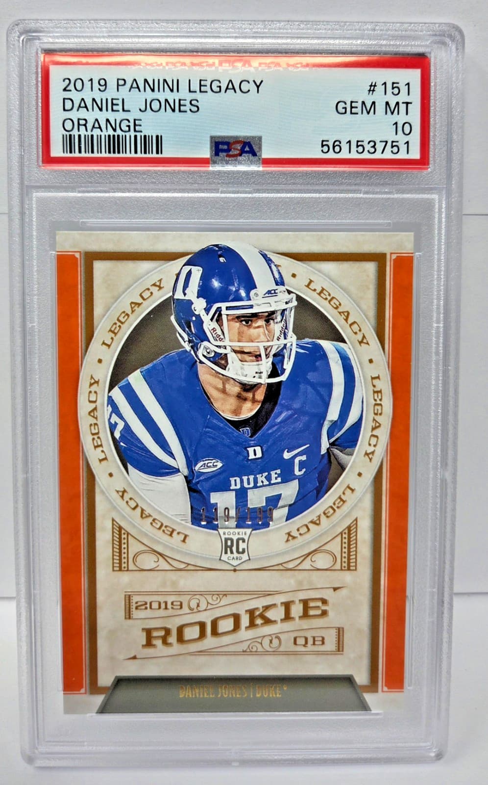 Daniel Jones Panini Legacy #151 Orange