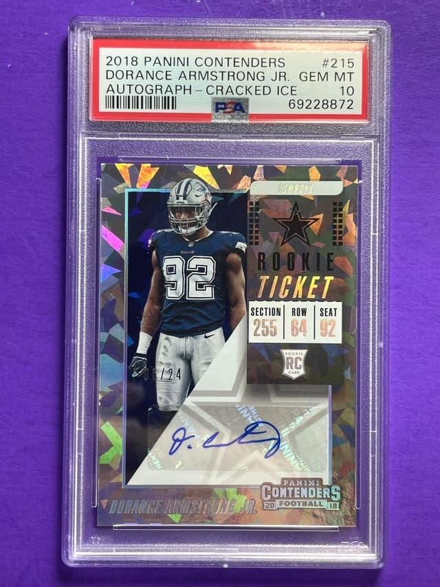 Dorance Armstrong Jr. Panini Contenders #215 Autograph-Cracked Ice