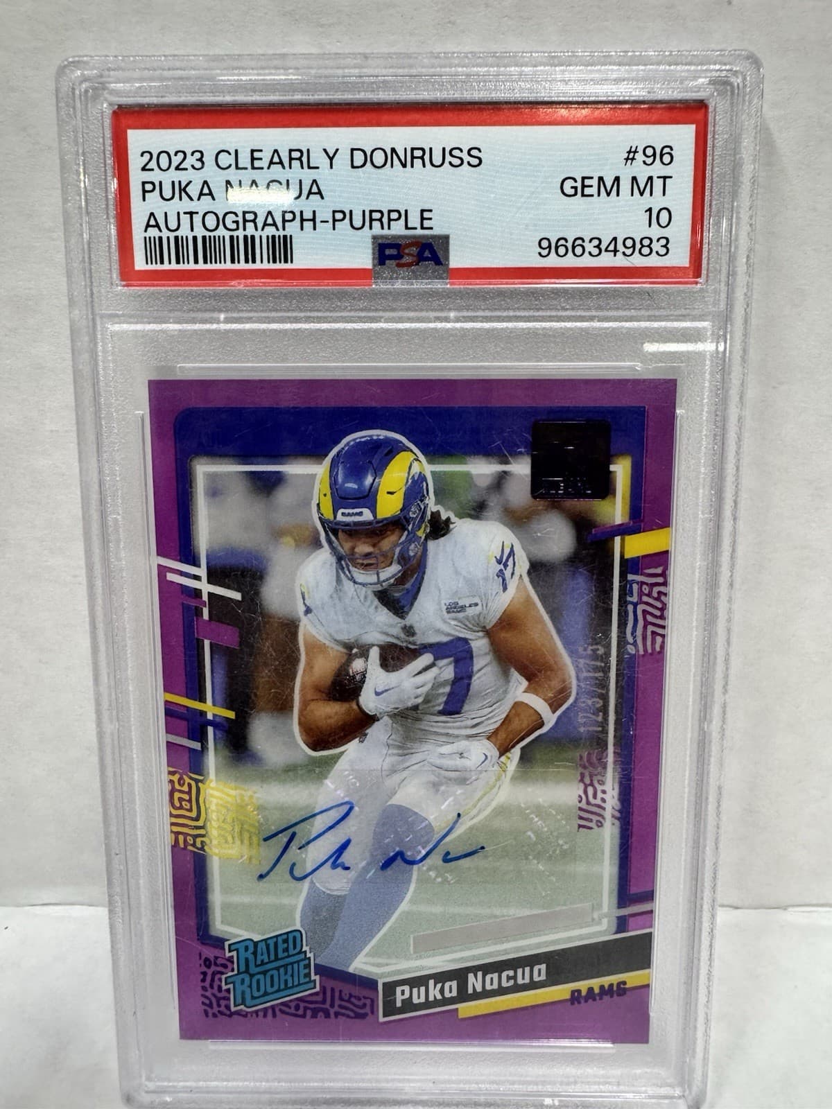 Puka Nacua Panini Clearly Donruss #96 Autograph-Purple