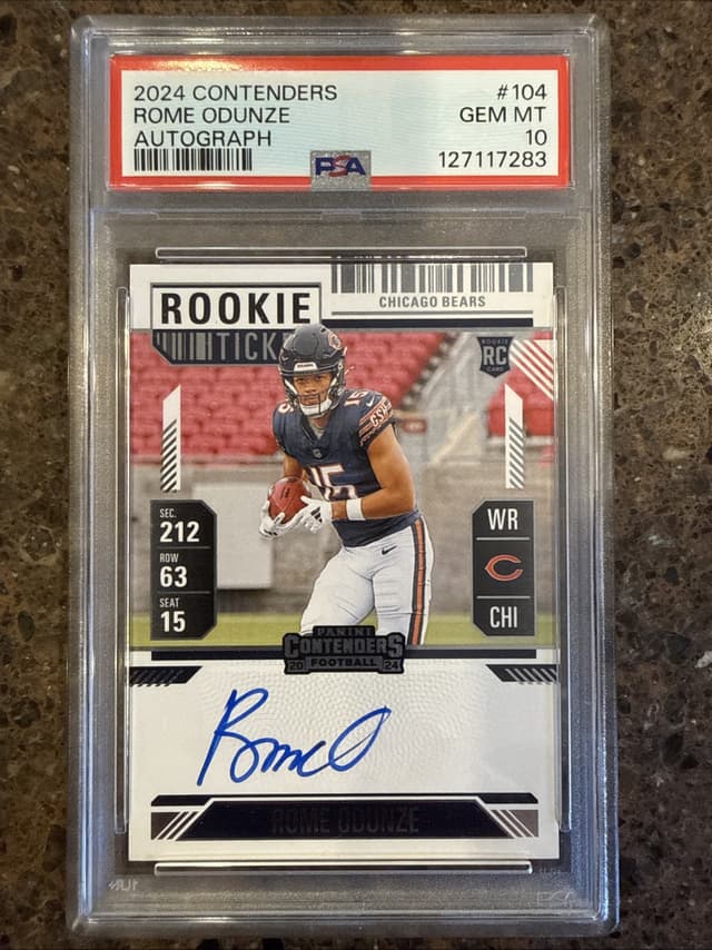 Rome Odunze Panini Contenders #104 Autograph