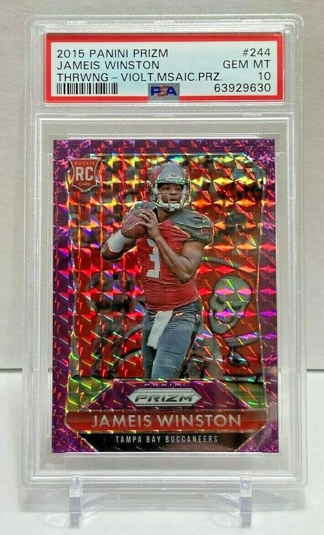 Jameis Winston Panini Prizm #244 Throwing-Violet Mosaic Prizm