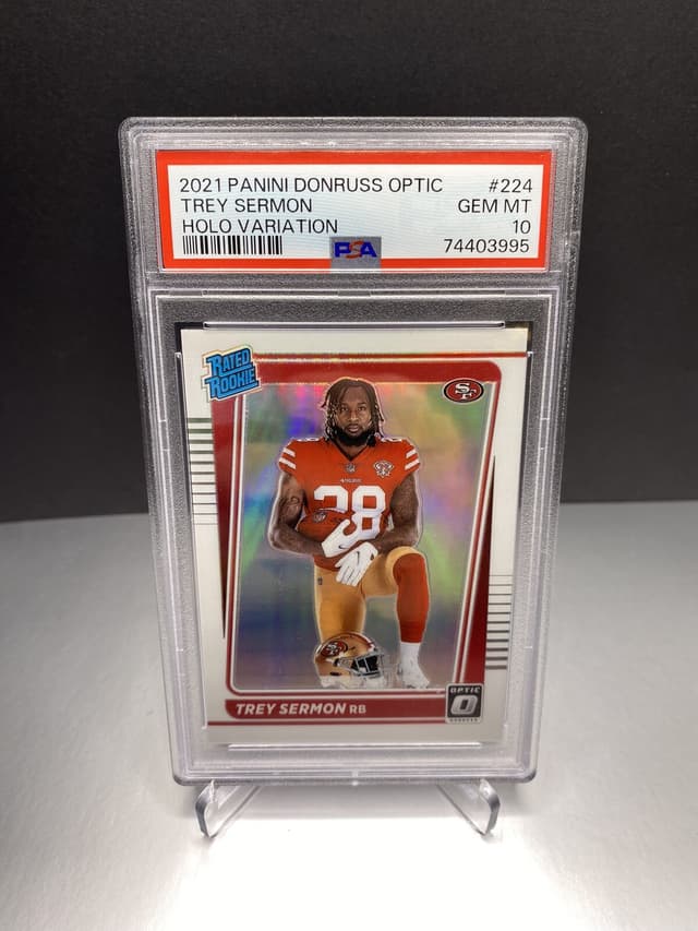 Trey Sermon Panini Donruss Optic #224 Holo Variation