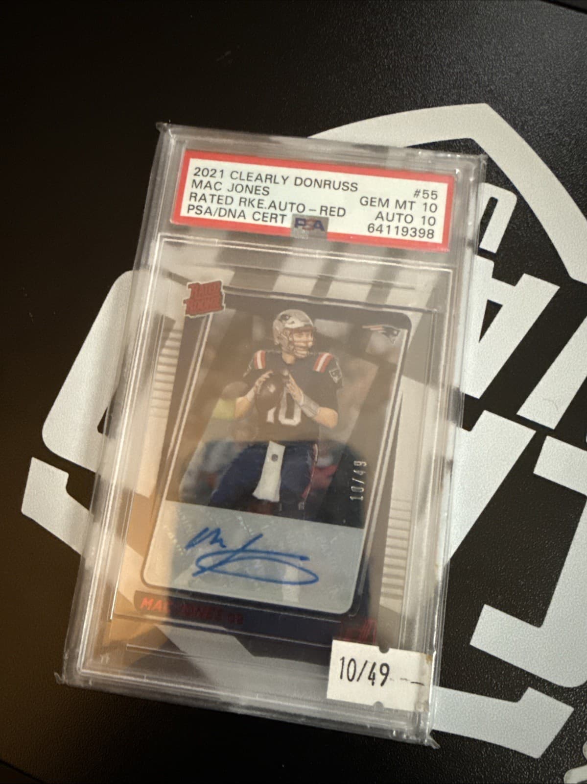 Mac Jones Panini Clearly Donruss #55 Rated Rookie Autograph-Red