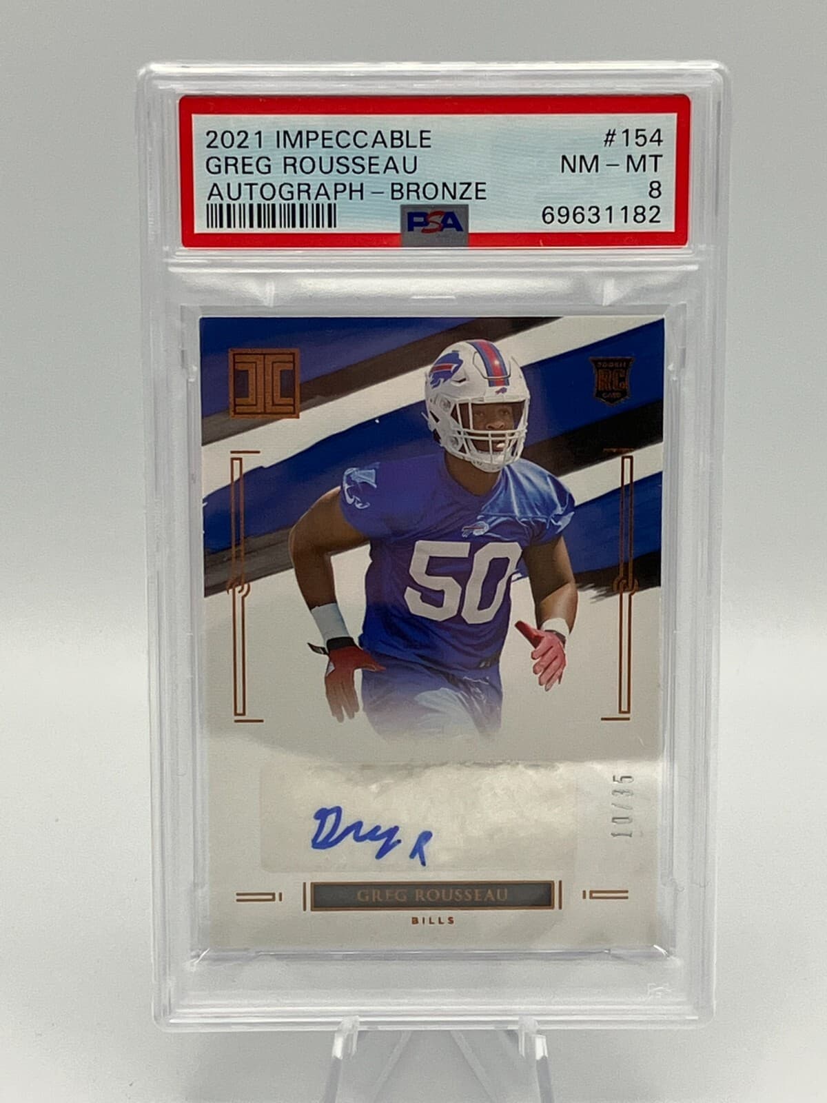 Gregory Rousseau Panini Impeccable #154 Autograph-Bronze