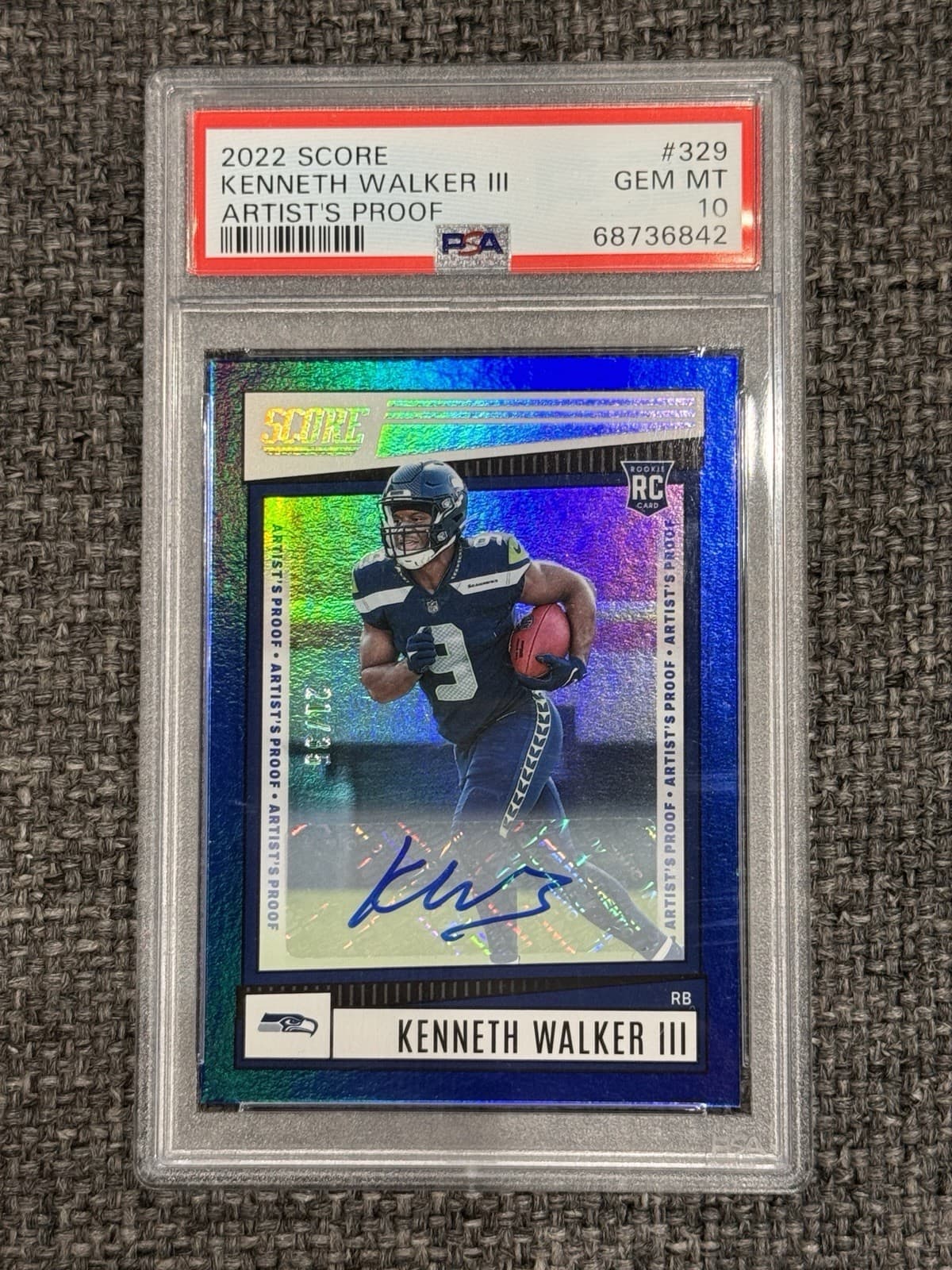 Kenneth Walker III Panini Score #329 Autograph-Artists Proof