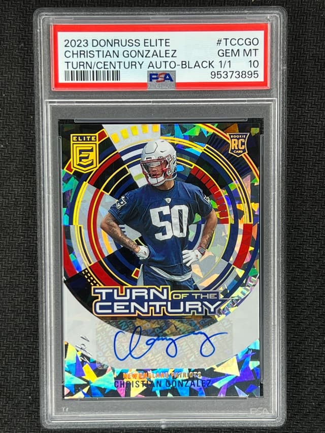 Christian Gonzalez Panini Donruss Elite Turn of the Century Autograph #TCCGO Black 1/1