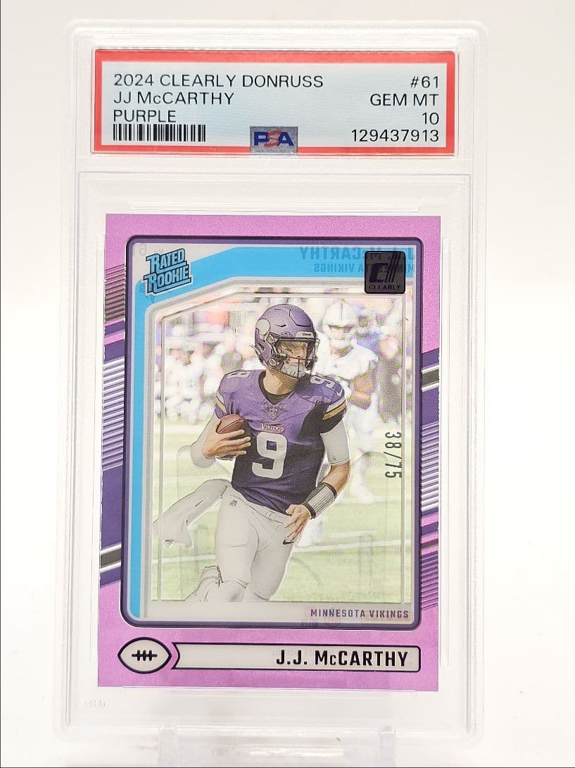 J.J. McCarthy Panini Clearly Donruss #61 Purple