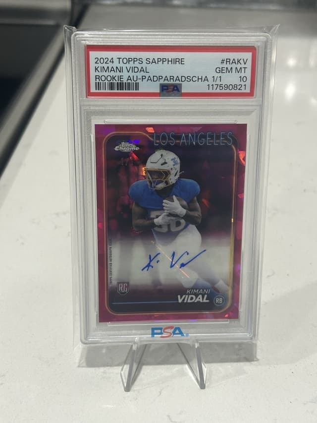 Kimani Vidal Topps Chrome Sapphire Rookie Autographs #RAKV Padparadscha 1/1