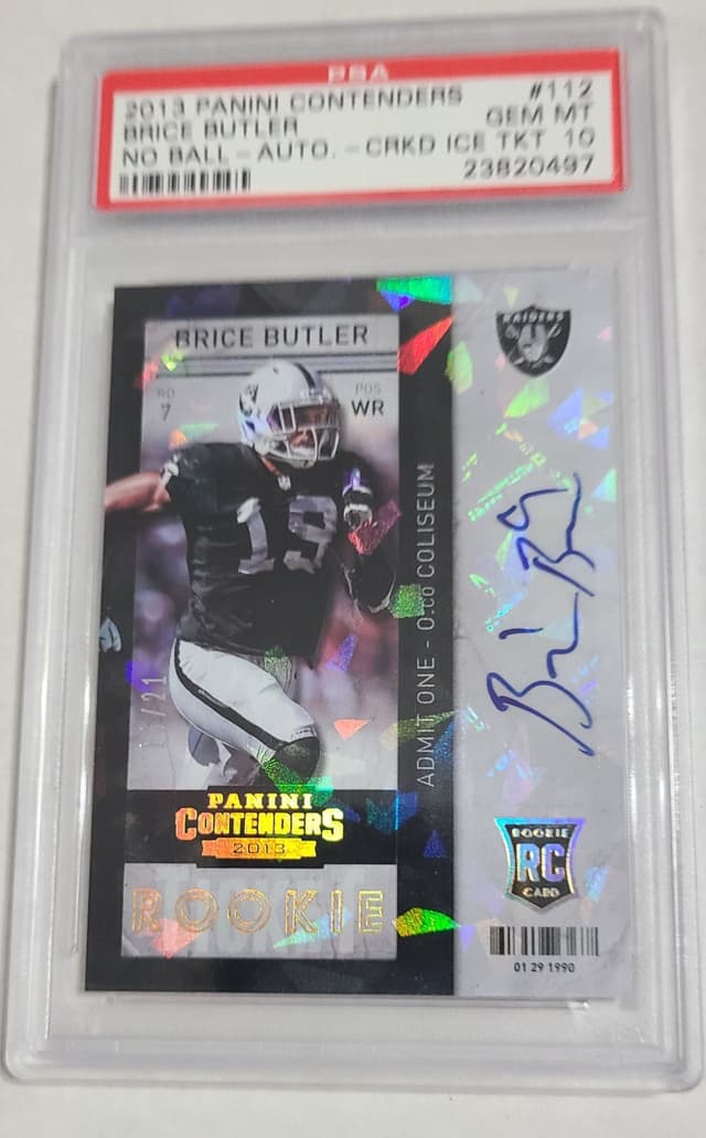 Brice Butler Panini Contenders #112 No Ball-Autograph-Cracked Ice Ticket