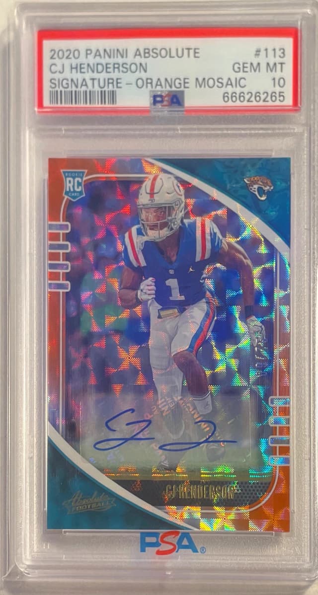 C.J. Henderson Panini Absolute #113 Signature-Orange Mosaic
