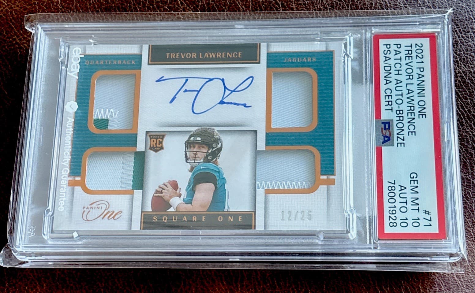 Trevor Lawrence Panini One #71 Patch Autograph