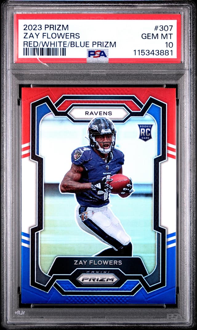 Zay Flowers Panini Prizm #307 Red/White/Blue Prizm