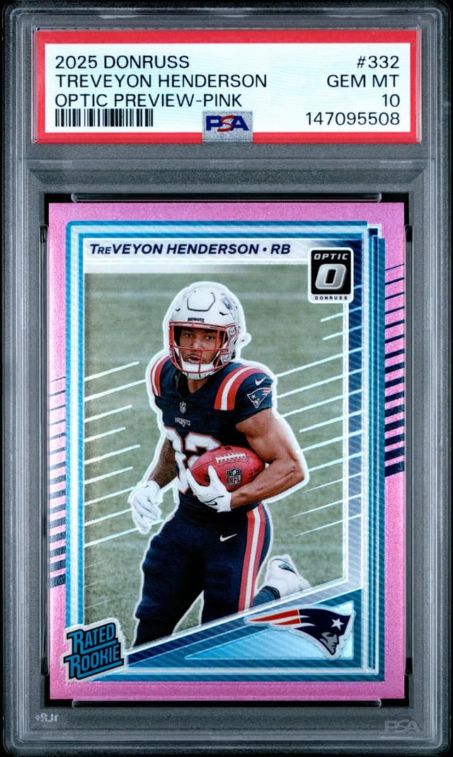 TreVeyon Henderson Panini Donruss #332 Optic Preview-Pink