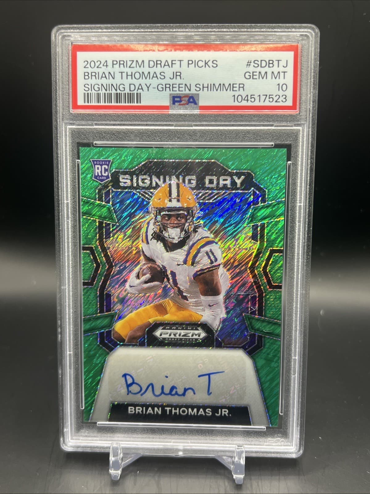 Brian Thomas Panini Prizm Draft Picks Signing Day #SDBTJ Green Shimmer