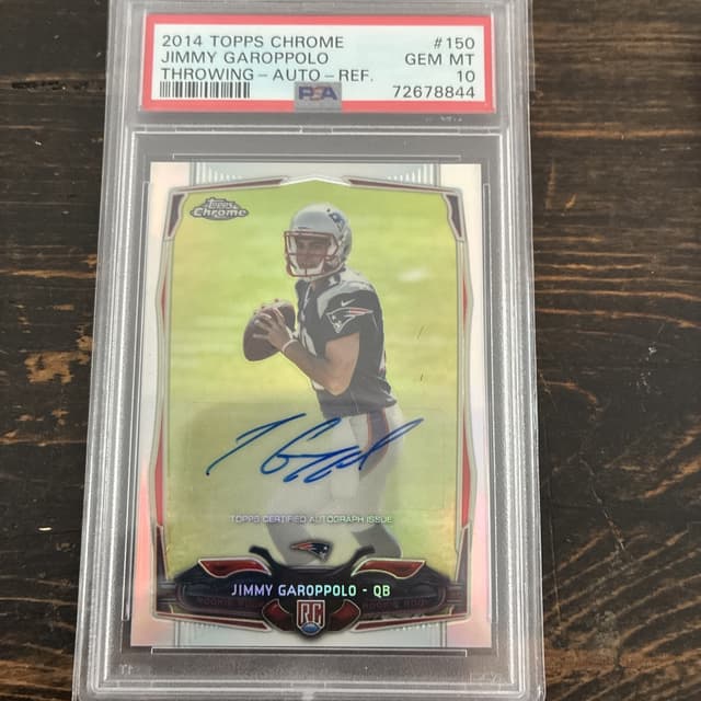 Jimmy Garoppolo Topps Chrome #150 Throwing-Autograph-Refractor