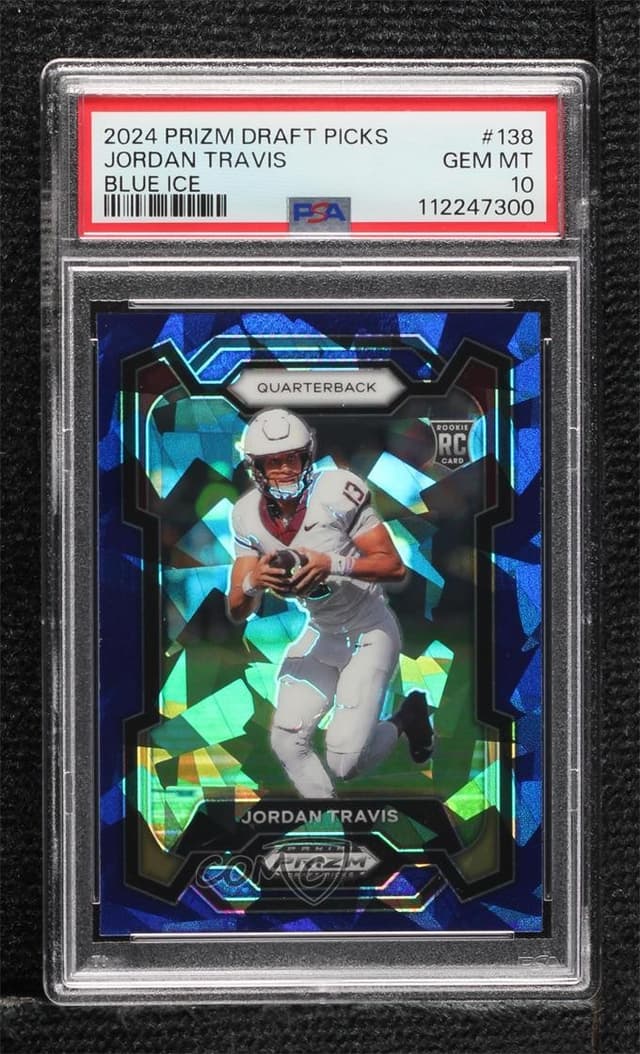 Jordan Travis Panini Prizm Draft Picks #138 Blue Ice