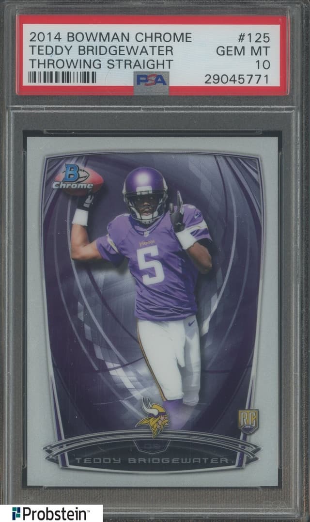 Teddy Bridgewater Bowman Chrome #125 Throwing Straight