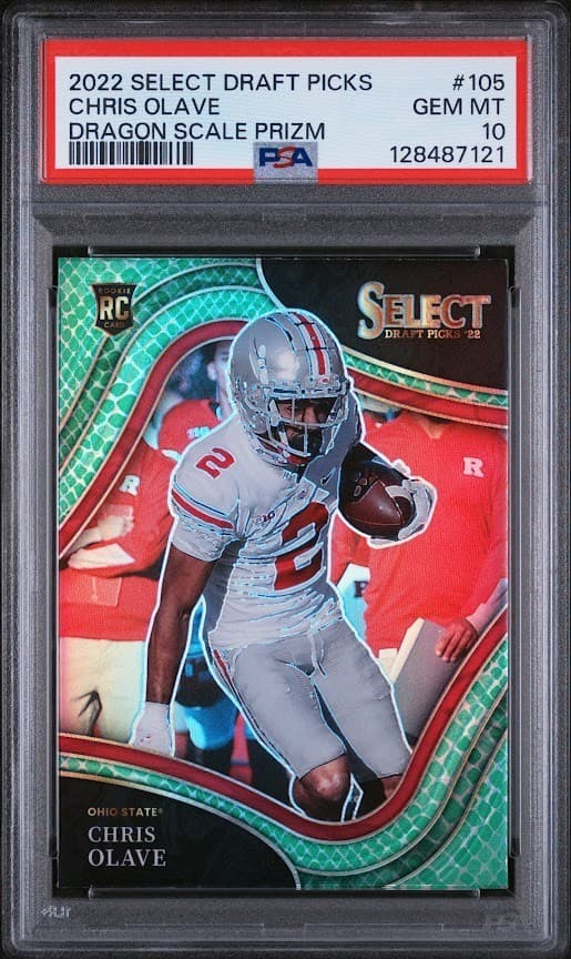 Chris Olave Panini Select Draft Picks #105 Dragon Scale Prizm