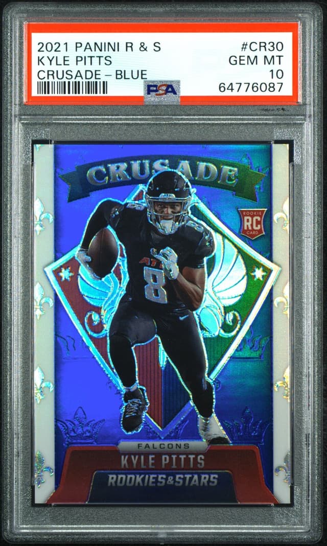 Kyle Pitts Panini Rookies & Stars Crusade #CR30 Blue