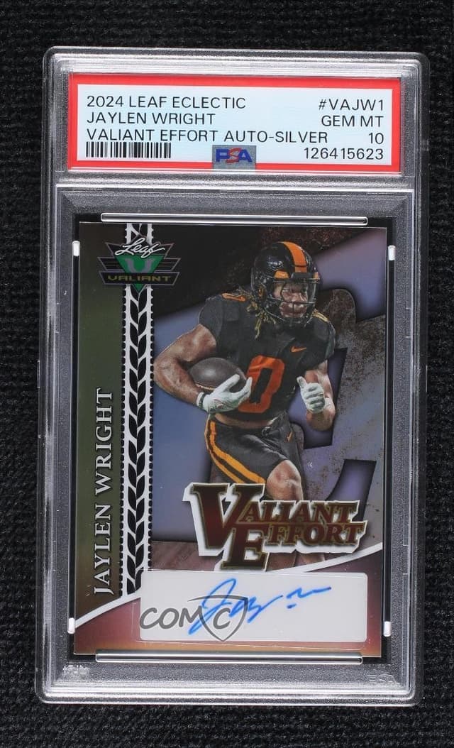 Jaylen Wright Leaf Eclectic Valiant Effort Autograph #VAJW1 Silver