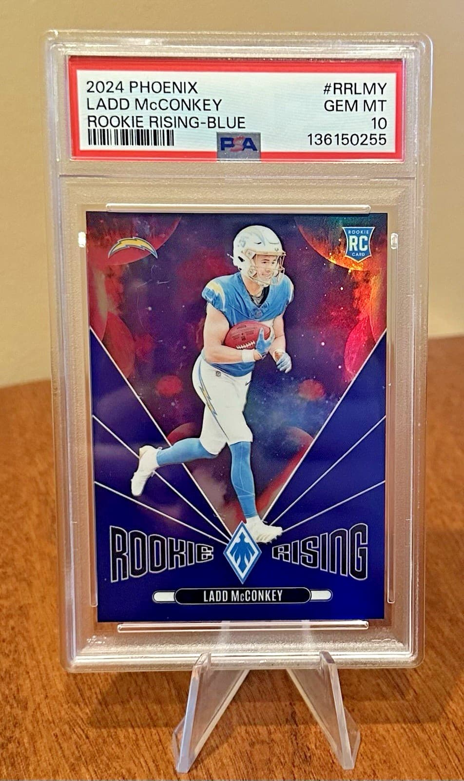 Ladd McConkey Panini Phoenix Rookie Rising #RRLMY Blue