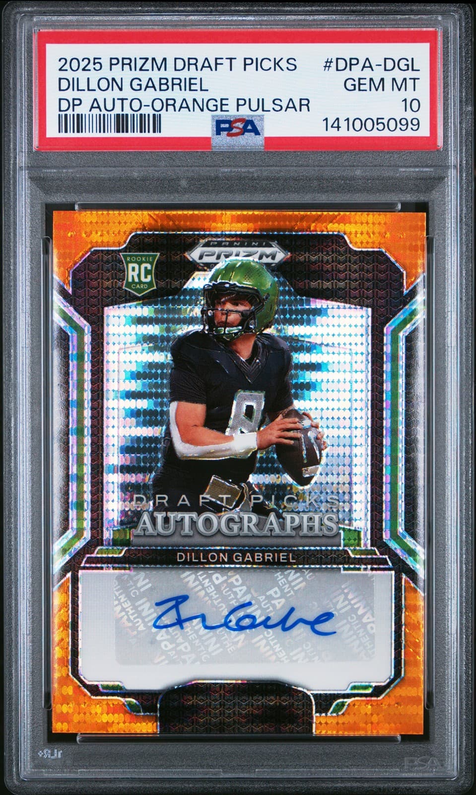 Dillon Gabriel Panini Prizm Draft Picks Draft Picks Autographs #DPADGL Orange Pulsar