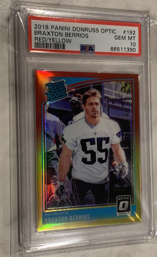 Braxton Berrios Panini Donruss Optic #192 Red/Yellow