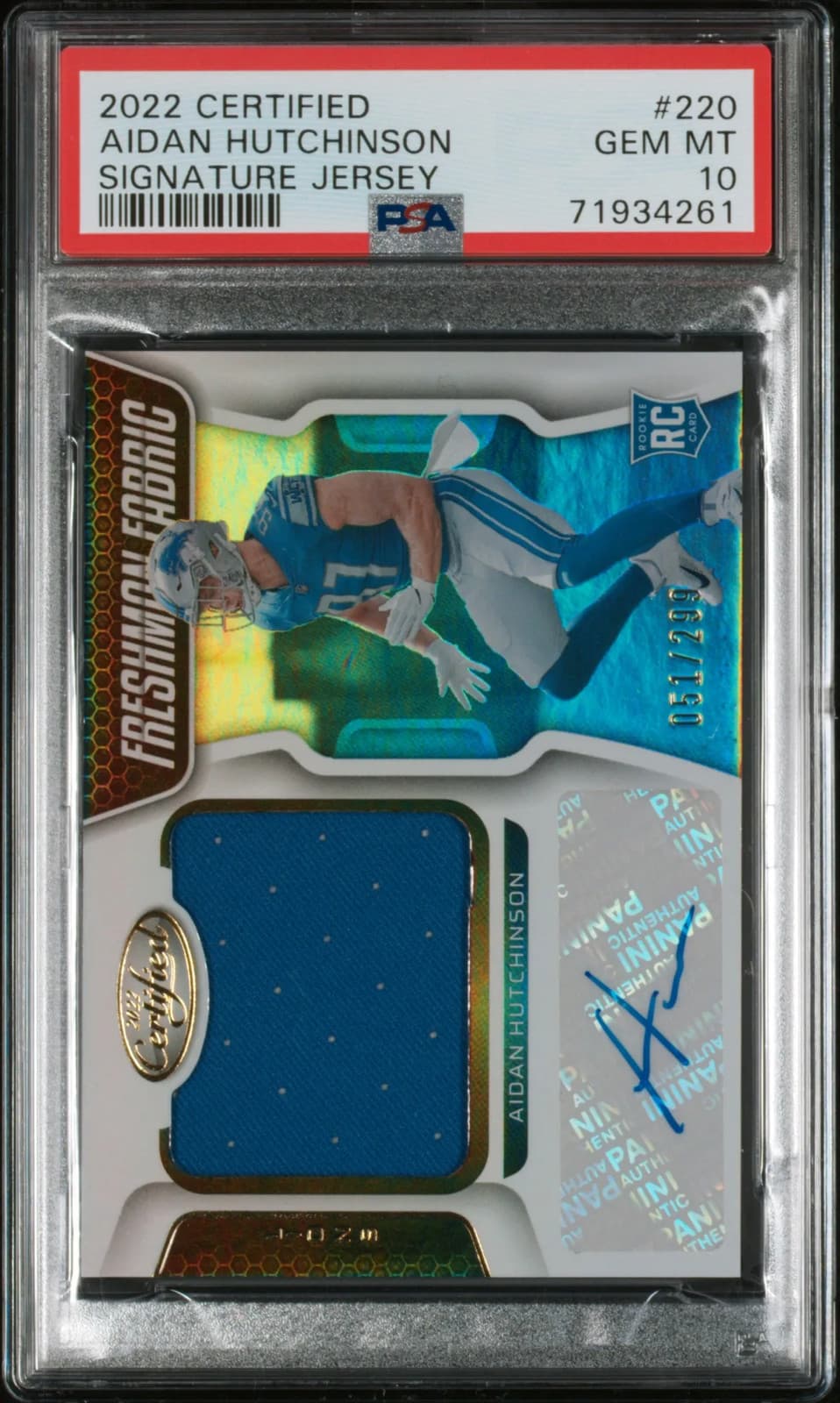 Aidan Hutchinson Panini Certified #220 Signature Jersey