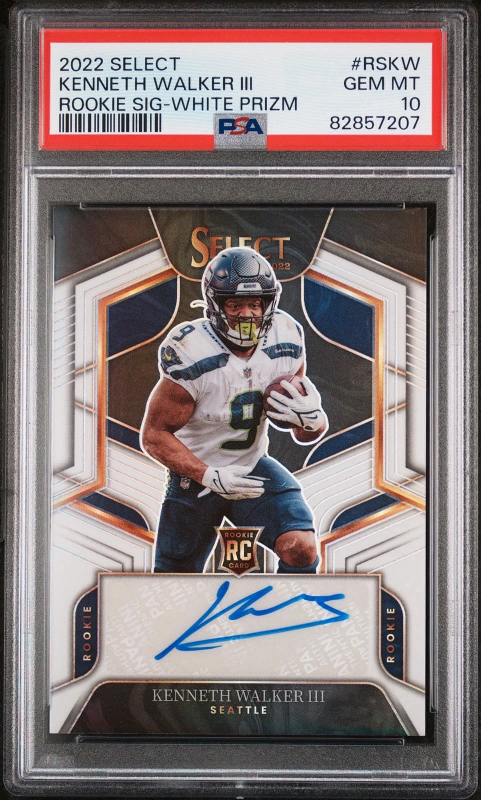 Kenneth Walker III Panini Select Rookie Signatures #RSKW White Prizm