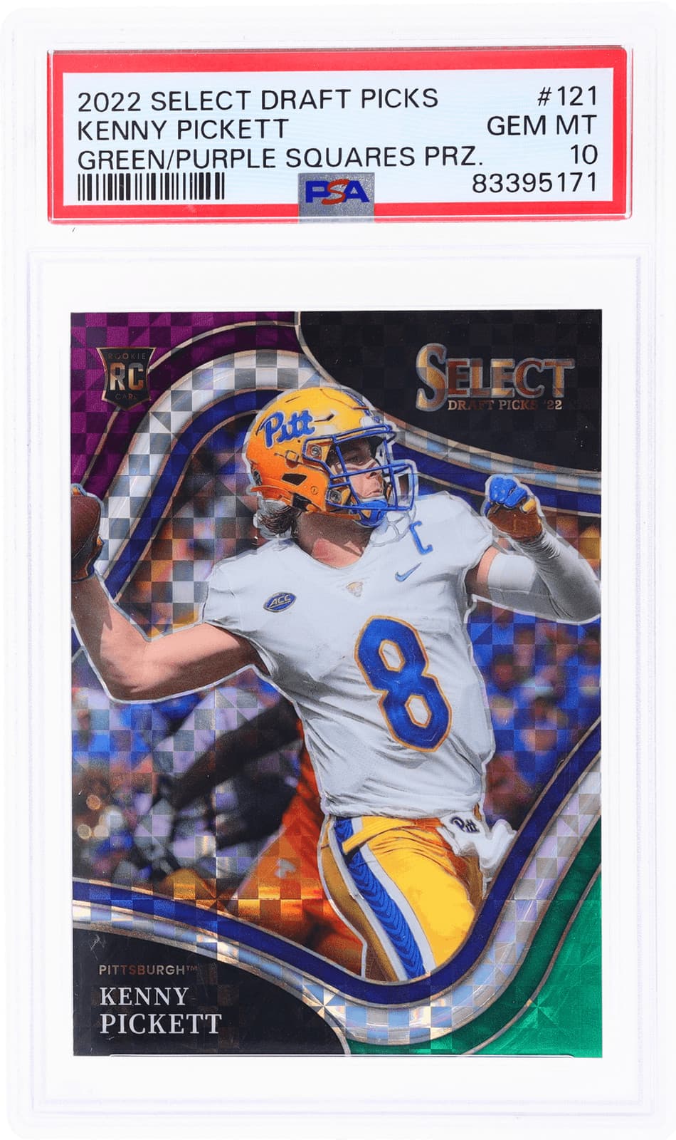 Kenny Pickett Panini Select Draft Picks #121 Green and Purple Squares Prizm