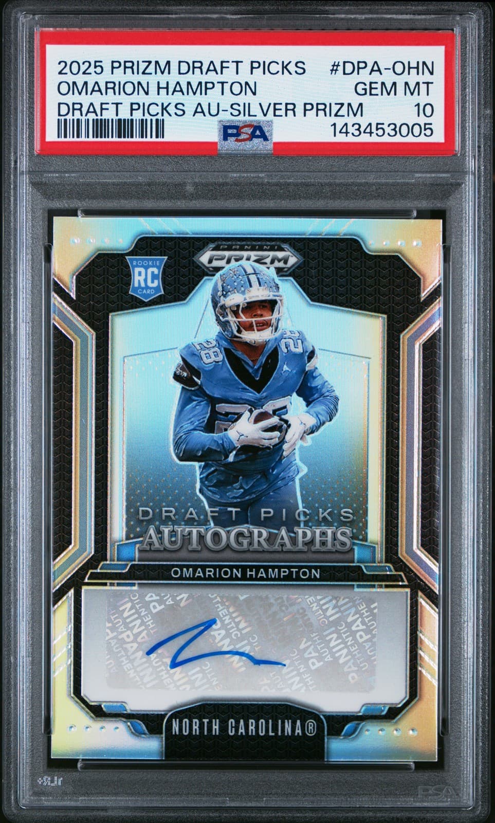 Omarion Hampton Panini Prizm Draft Picks Draft Picks Autographs #DPAOHN Base