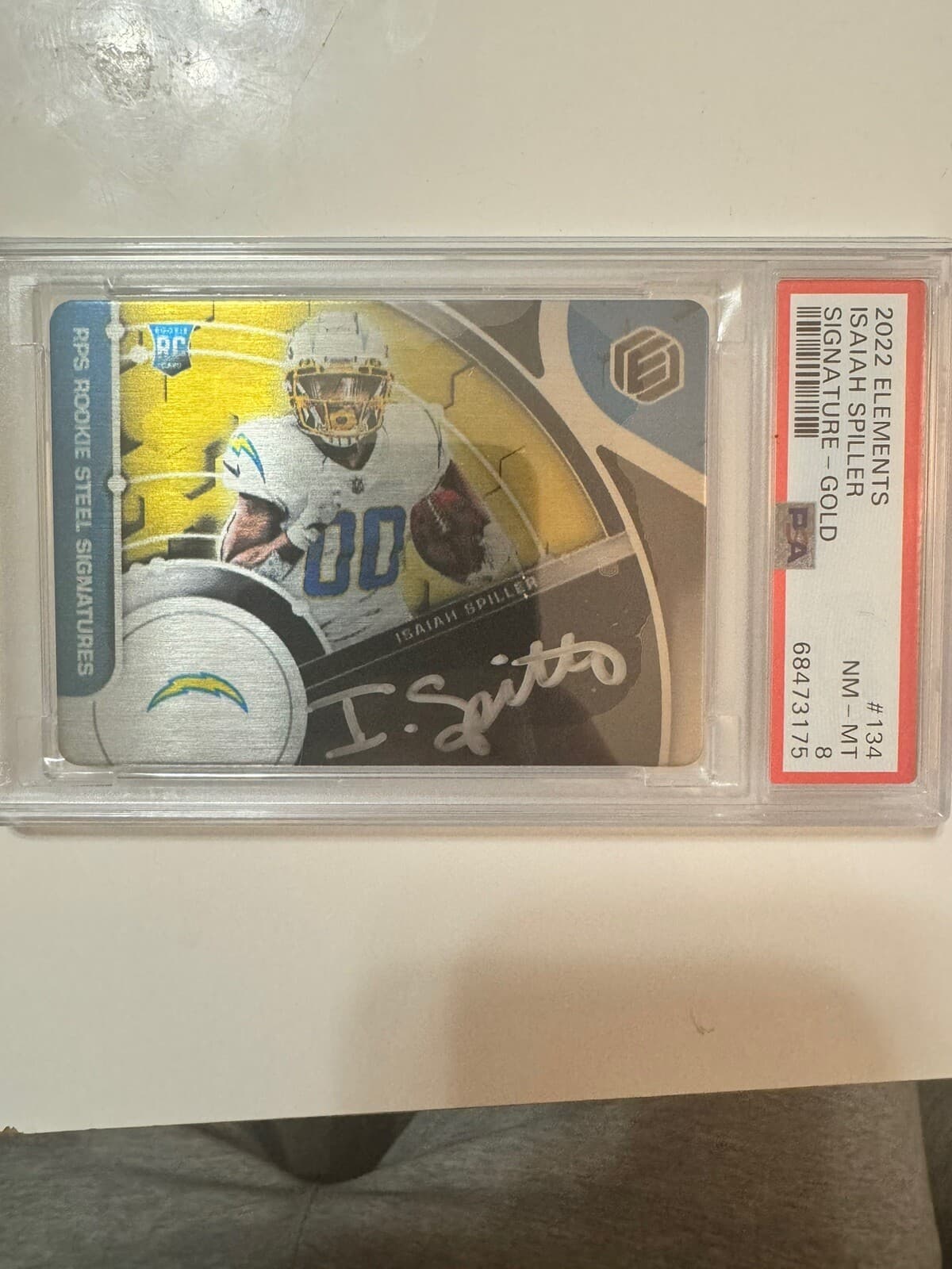 Isaiah Spiller Panini Elements #134 Signature-Gold