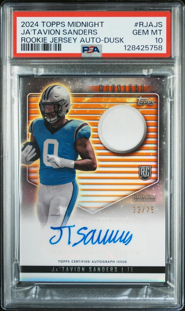 Ja'Tavion Sanders Topps Midnight Rookie Jersey Autographs #RJAJS Dusk