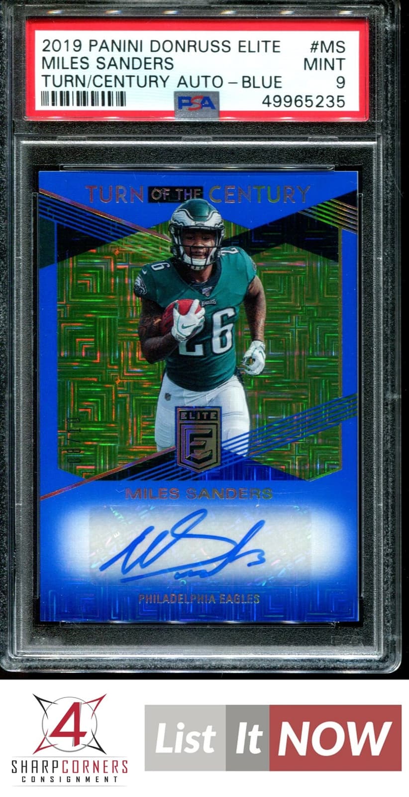 Miles Sanders Panini Donruss Elite Turn of the Century Autographs #MS Blue