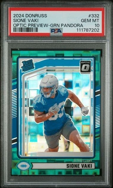 Sione Vaki Panini Donruss #332 Optic Preview-Green Pandora