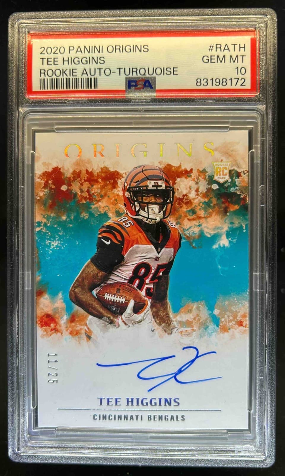 Tee Higgins Panini Origins Rookie Autographs #RATH Turquoise