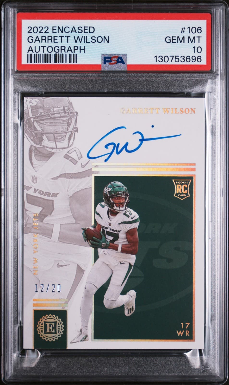 Garrett Wilson Panini XR #106 Autograph