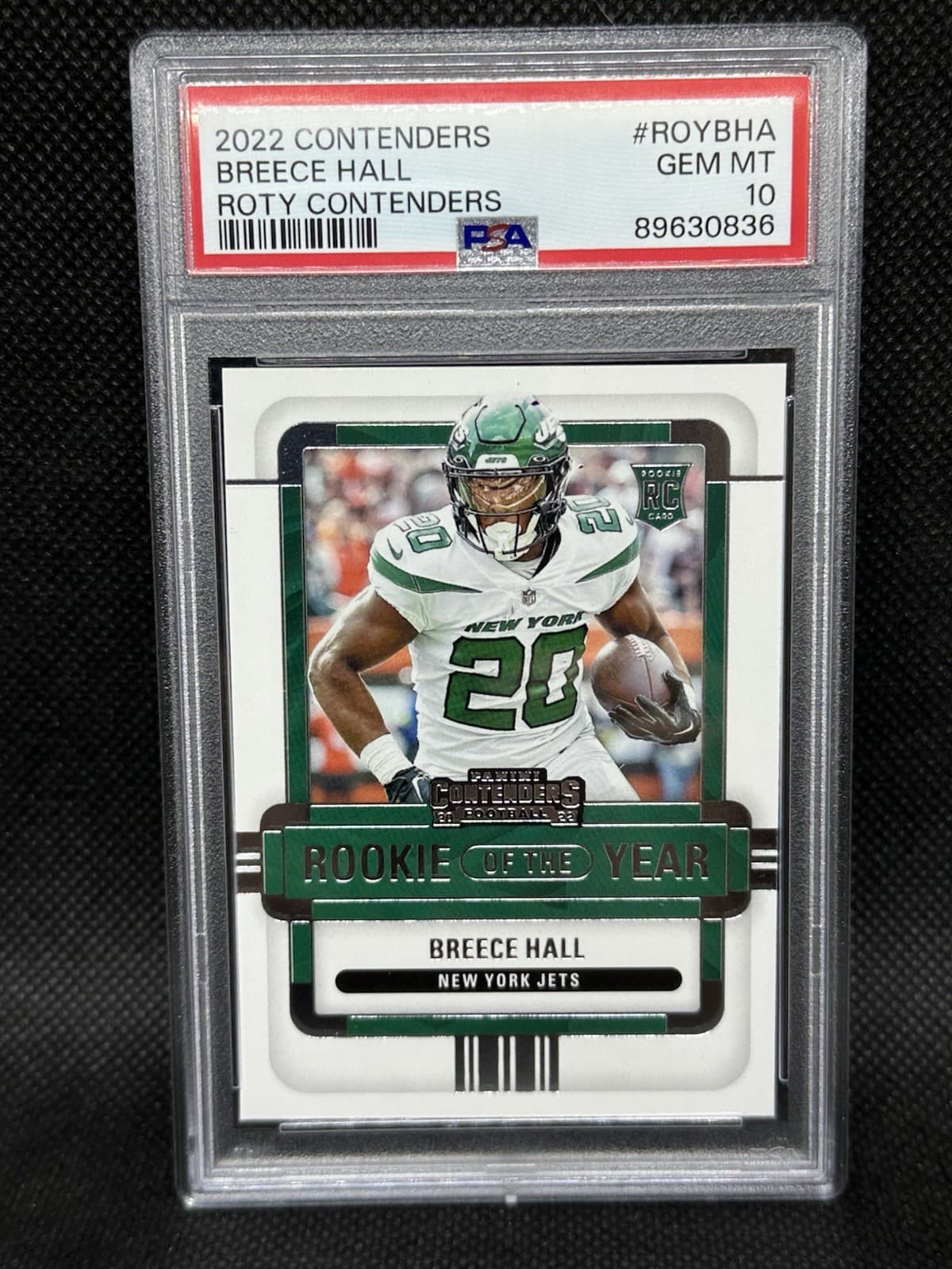 Breece Hall Panini Contenders Rookie of the Year Contenders #ROYBHA Emerald